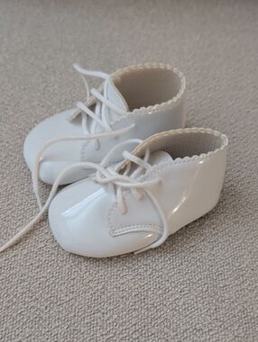 Classic White Patent Lace-Up Baby Shoes Baypods Size 18